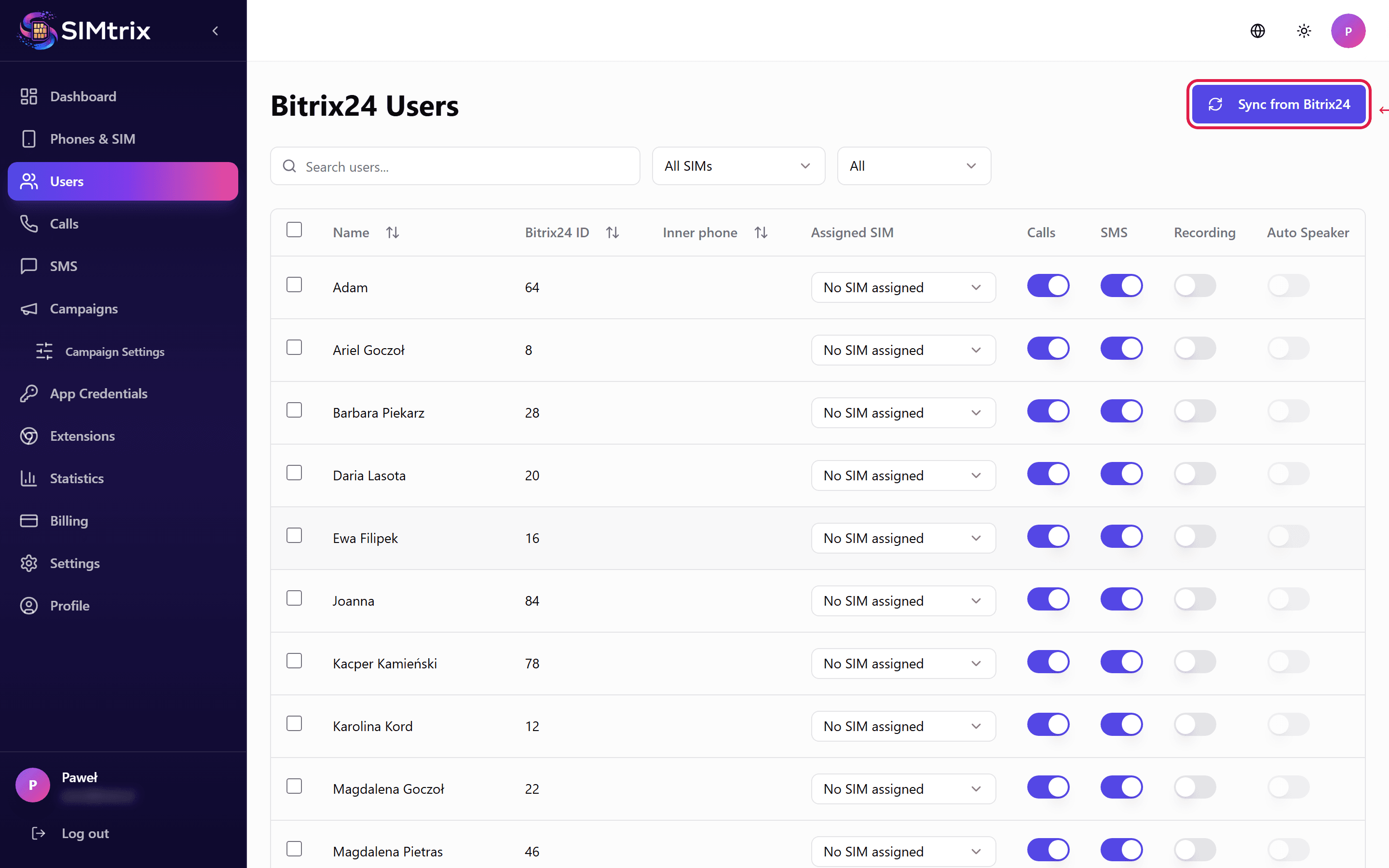Bitrix24'ten Kullanıcıları Senkronize Edin
